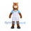 Horse Mascot Costume in Brown with White and Blue Sports Uniform