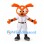 Rabbit Mascot Costume in Orange with White Baseball Uniform