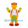 Beaver Mascot Costume in Yellow with Orange Shirt and Green Tail