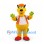 Beaver Mascot Costume in Yellow with Orange Shirt and Green Tail