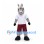 Donkey Mascot Costume in Gray with White Shirt and Burgundy Shorts