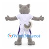 Raccoon Mascot Costume in Gray with White Sports Uniform
