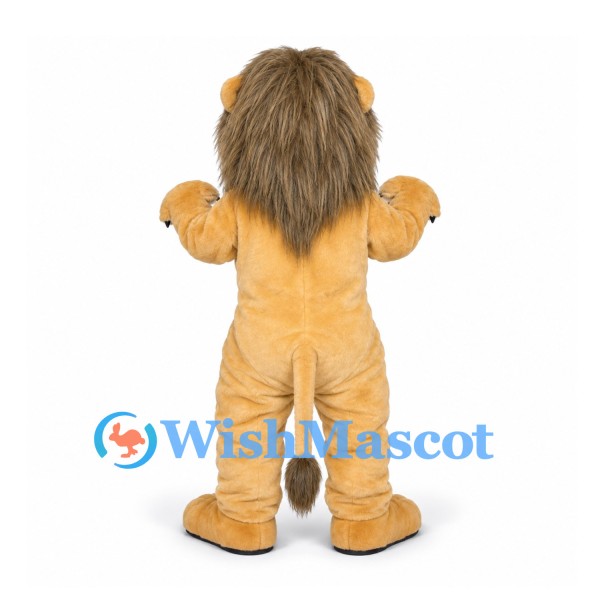 Lion Mascot Costume in Tan with Long Brown Mane