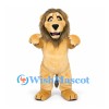 Lion Mascot Costume in Tan with Long Brown Mane