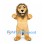 Lion Mascot Costume in Tan with Long Brown Mane