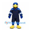 Blue Jay Mascot Costume with Navy Sports Uniform and Yellow Feet