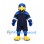Blue Jay Mascot Costume with Navy Sports Uniform and Yellow Feet