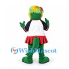 Alligator Mascot Costume in Green with Red Skirt and Sports Shirt