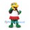 Alligator Mascot Costume in Green with Red Skirt and Sports Shirt