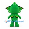 Bird Character Mascot Costume in Green with Decorative Hood