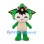 Bird Character Mascot Costume in Green with Decorative Hood