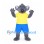 Koala Mascot Costume in Gray with Yellow Shirt and Blue Shorts