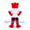 Lioness Mascot Costume in Red with White Sports Shirt