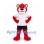 Lioness Mascot Costume in Red with White Sports Shirt