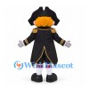 Pirate Mascot Costume with Black Hat and Gold Trimmed Coat