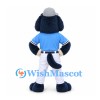 Dog Mascot Costume in Navy Blue with Light Blue Baseball Uniform