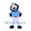 Dog Mascot Costume in Navy Blue with Light Blue Baseball Uniform