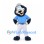 Dog Mascot Costume in Navy Blue with Light Blue Baseball Uniform