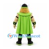 Viking Mascot Costume with Green Cape and Winged Helmet