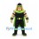 Viking Mascot Costume with Green Cape and Winged Helmet