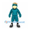 Bird Mascot Costume in Teal with Matching Sports Uniform