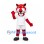 Tiger Mascot Costume in Red with White Sports Uniform