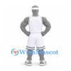 Alien Mascot Costume in Gray with White Basketball Uniform