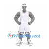 Alien Mascot Costume in Gray with White Basketball Uniform