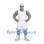 Alien Mascot Costume in Gray with White Basketball Uniform
