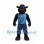 Bull Mascot Costume in Black with Blue Basketball Uniform