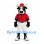 Bull Mascot Costume in Black and White with Red Baseball Uniform