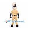 Marching Band Mascot Costume with Plumed Hat and Beige Uniform
