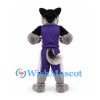 Raccoon Mascot Costume with Purple Basketball Uniform