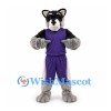Raccoon Mascot Costume with Purple Basketball Uniform