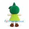 Tree Character Mascot Costume with Green Hood and Lime Dress