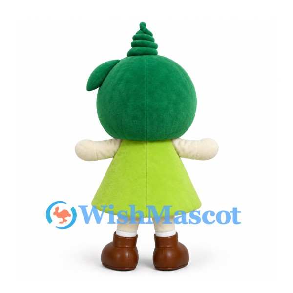 Tree Character Mascot Costume with Green Hood and Lime Dress
