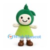 Tree Character Mascot Costume with Green Hood and Lime Dress