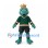 Dinosaur Mascot Costume in Teal with Gold Crown and Green Sports Shirt