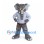 Elephant Mascot Costume in Gray with Light Blue Shirt