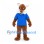 Fox Mascot Costume in Brown with Blue Shirt and White Cheeks