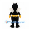 Bee Mascot Costume in Black with Yellow Waist Stripe and White Wings