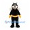 Bee Mascot Costume in Black with Yellow Waist Stripe and White Wings
