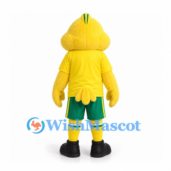 Yellow Bird Mascot Costume with Green Sports Shorts