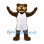Bear Mascot Costume in Brown with White Basketball Uniform