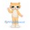 Cat Mascot Costume in Pale Orange with Green Eyes and White Belly