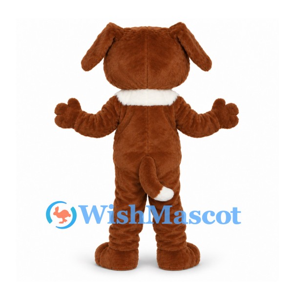 Dog Mascot Costume in Brown with White Chest and Floppy Ears