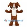 Dog Mascot Costume in Brown with White Chest and Floppy Ears