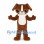 Dog Mascot Costume in Brown with White Chest and Floppy Ears