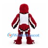 Eagle Mascot Costume in Burgundy with White Vest and Wing Stripes