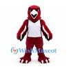 Eagle Mascot Costume in Burgundy with White Vest and Wing Stripes